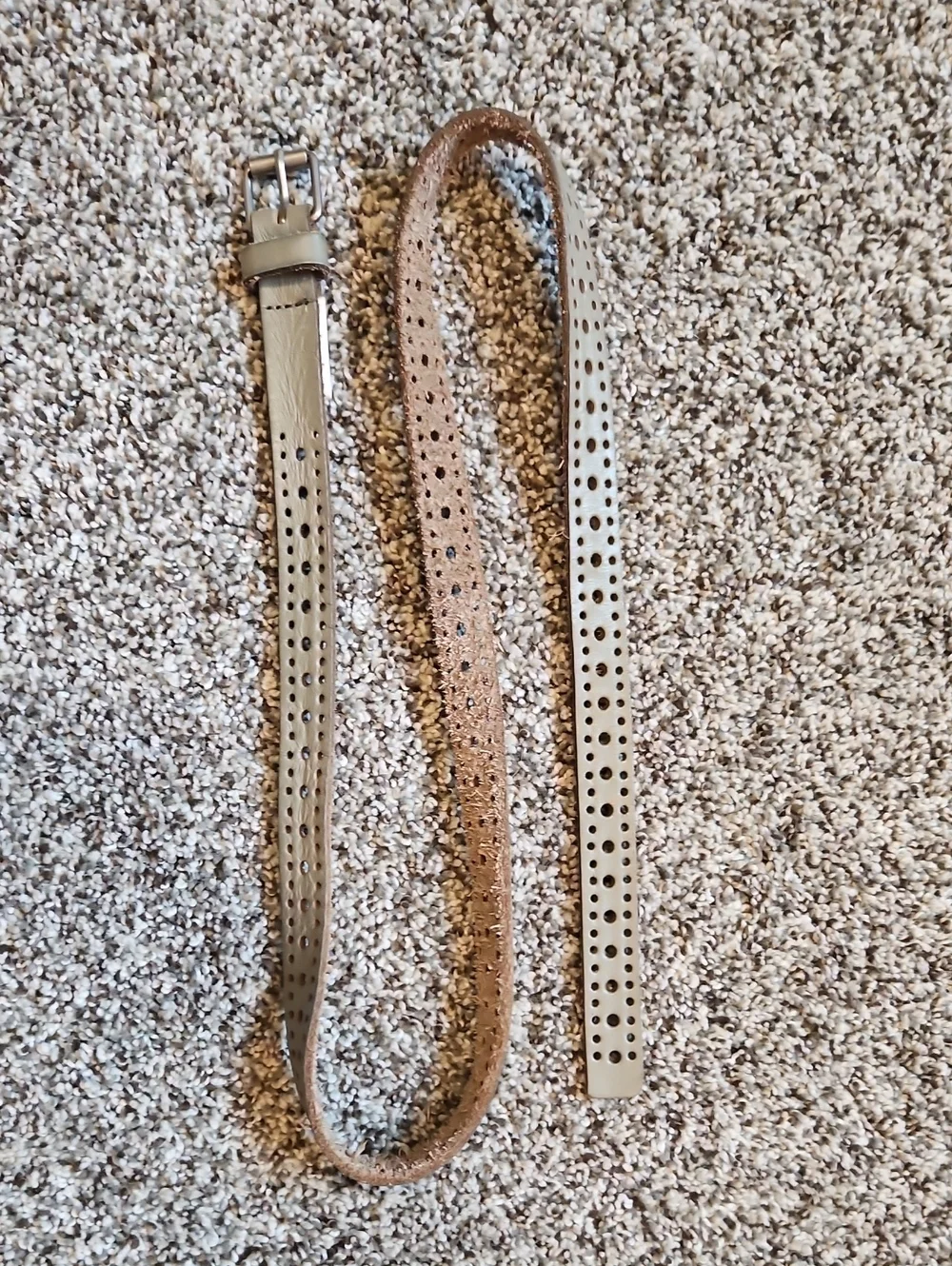 Loft Grey Leather Belt